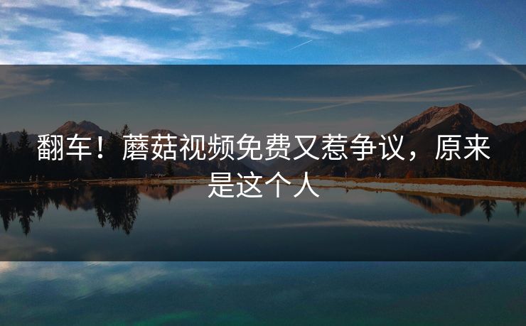 翻车！蘑菇视频免费又惹争议，原来是这个人
