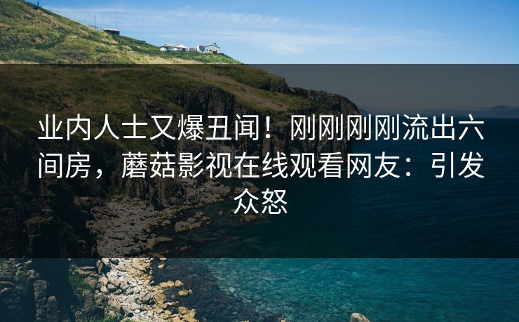 业内人士又爆丑闻！刚刚刚刚流出六间房，蘑菇影视在线观看网友：引发众怒