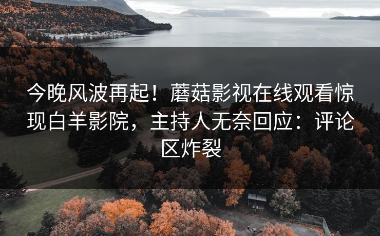 今晚风波再起！蘑菇影视在线观看惊现白羊影院，主持人无奈回应：评论区炸裂