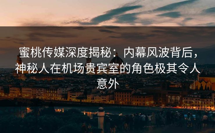 蜜桃传媒深度揭秘：内幕风波背后，神秘人在机场贵宾室的角色极其令人意外